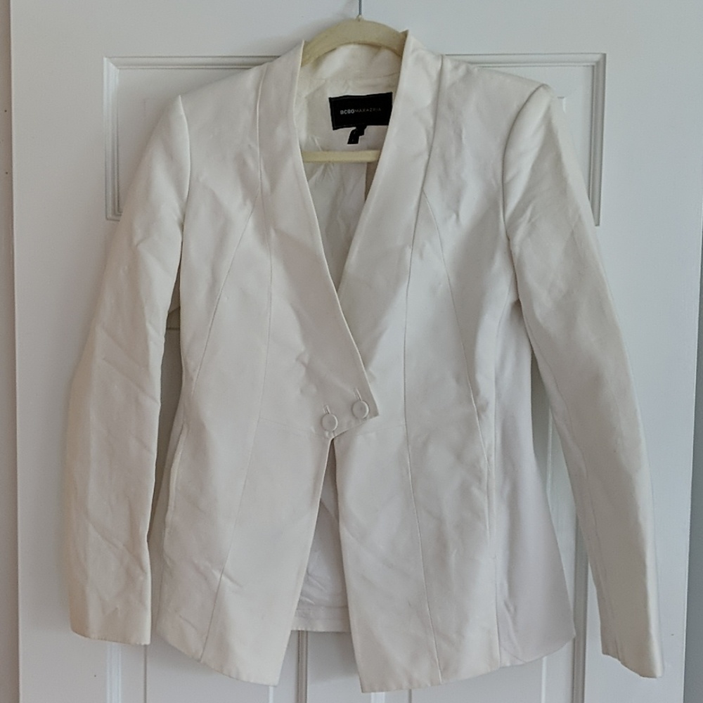 BCBG white blazer